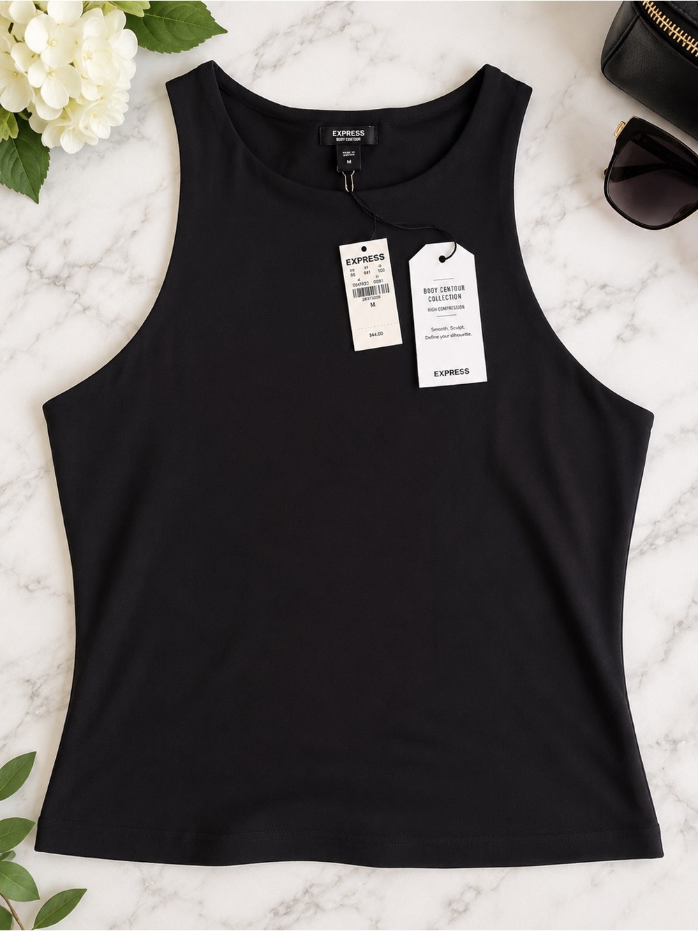 Express Black Women's Tank Top - Sleek High Neck